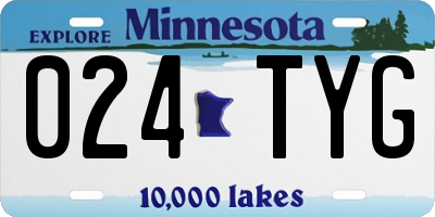 MN license plate 024TYG