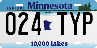 MN license plate 024TYP