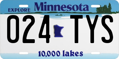 MN license plate 024TYS