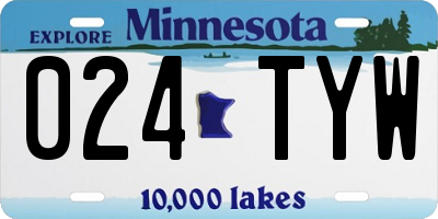 MN license plate 024TYW