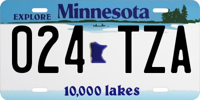 MN license plate 024TZA