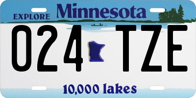 MN license plate 024TZE