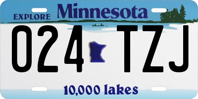 MN license plate 024TZJ