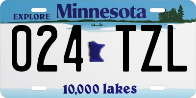 MN license plate 024TZL