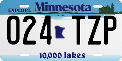 MN license plate 024TZP