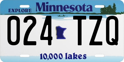 MN license plate 024TZQ