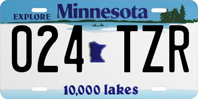 MN license plate 024TZR