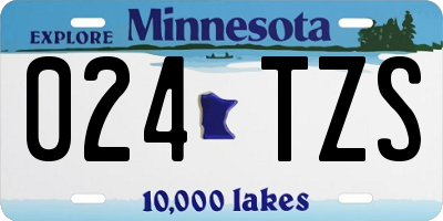 MN license plate 024TZS