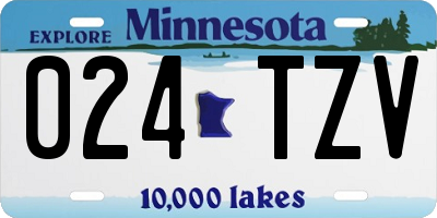 MN license plate 024TZV