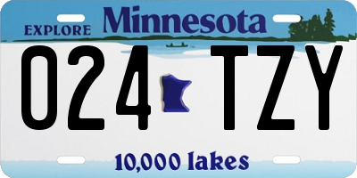 MN license plate 024TZY