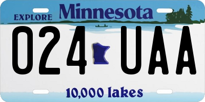 MN license plate 024UAA