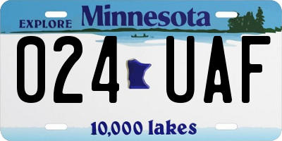 MN license plate 024UAF