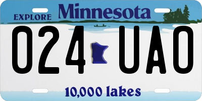 MN license plate 024UAO