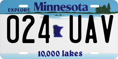 MN license plate 024UAV