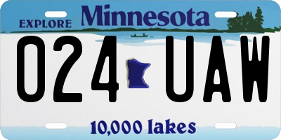 MN license plate 024UAW