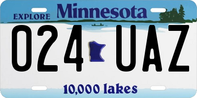 MN license plate 024UAZ
