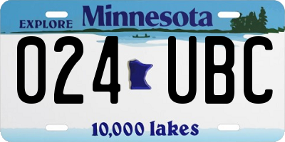 MN license plate 024UBC