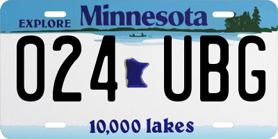 MN license plate 024UBG