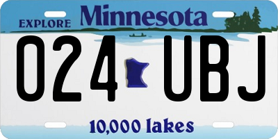 MN license plate 024UBJ