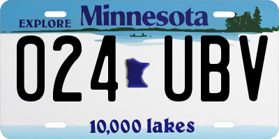 MN license plate 024UBV