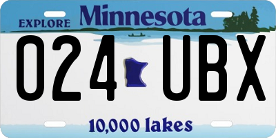 MN license plate 024UBX