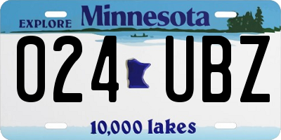 MN license plate 024UBZ