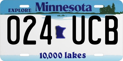 MN license plate 024UCB
