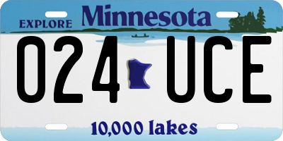 MN license plate 024UCE