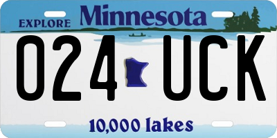 MN license plate 024UCK