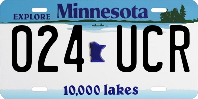 MN license plate 024UCR