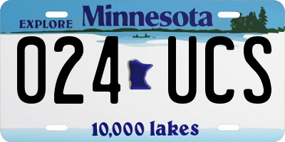 MN license plate 024UCS