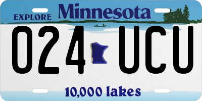 MN license plate 024UCU