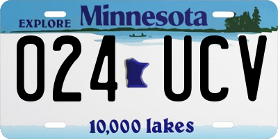 MN license plate 024UCV