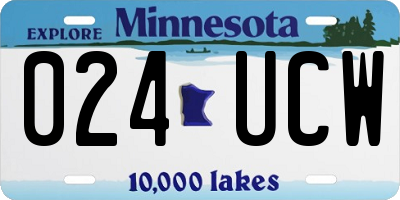 MN license plate 024UCW