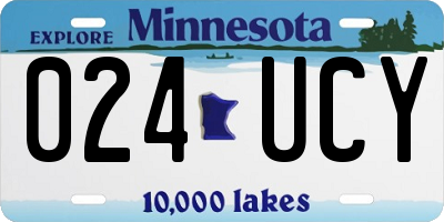 MN license plate 024UCY
