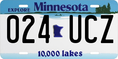 MN license plate 024UCZ