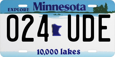 MN license plate 024UDE