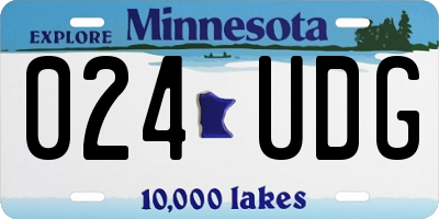 MN license plate 024UDG