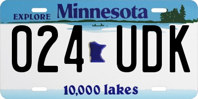 MN license plate 024UDK