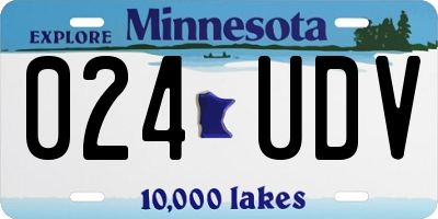 MN license plate 024UDV