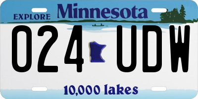 MN license plate 024UDW