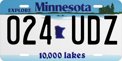 MN license plate 024UDZ