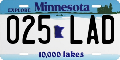 MN license plate 025LAD
