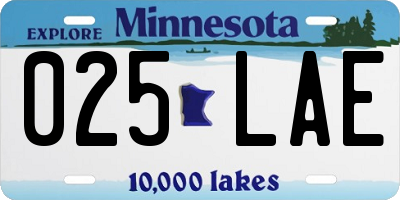 MN license plate 025LAE