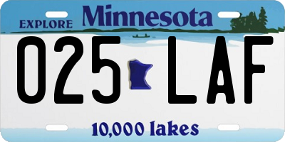 MN license plate 025LAF