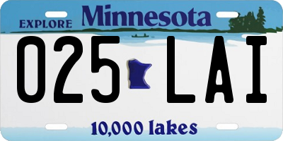 MN license plate 025LAI