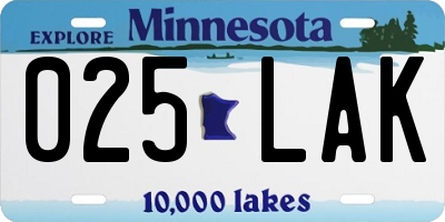 MN license plate 025LAK