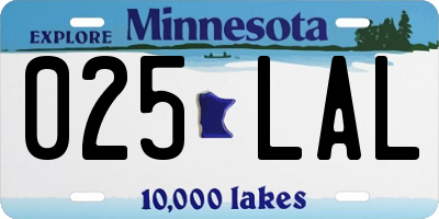 MN license plate 025LAL