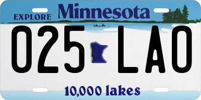 MN license plate 025LAO