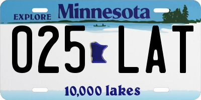 MN license plate 025LAT